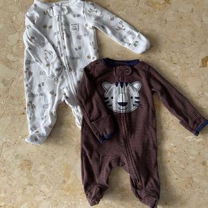 Carter’s LOT of 2 Animal Sleepers Double Zip